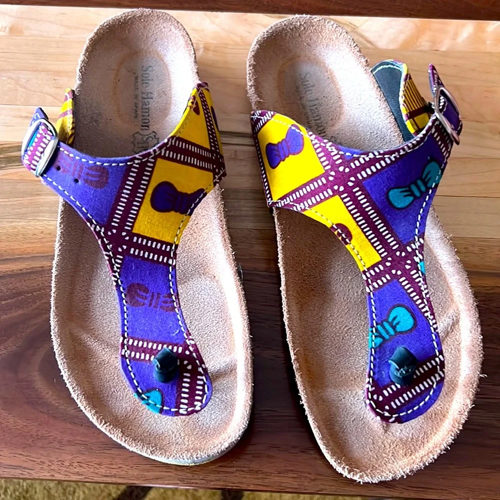 Sole Hamin sandal women’s 7.5 printed colorful design